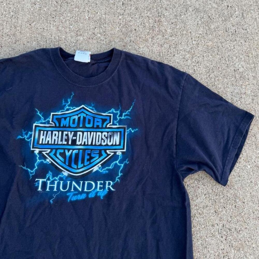 Vintage Harley Davidson tee thunder lightning Alaska XL